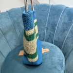 MIU MIU BG228: Imported Lafite Grass Woven Cotton Thread Woven Tote Bag