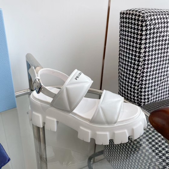 Prada tire serrated muffin thick sole sandals