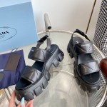 Prada tire serrated muffin thick sole sandals
