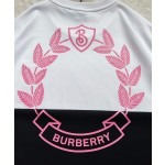 Burberry Pink Letter Print Round Neck Short Sleeve
