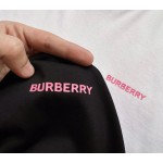 Burberry Pink Letter Print Round Neck Short Sleeve