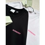 Burberry Pink Letter Print Round Neck Short Sleeve