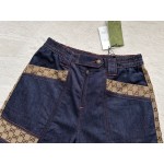 GUCCI patterned denim shorts