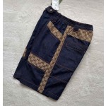 GUCCI patterned denim shorts