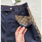 GUCCI patterned denim shorts