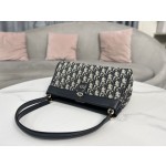 Dior KEY handbag with blue Oblique print 0066#