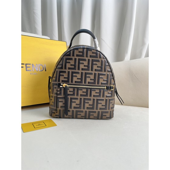 FENDI cowhide original full leather embossed FF logo small shoulder