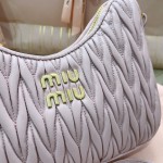 MIU MIU 5BH211 zippered satin and soft sheepskin pockets