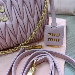MIU MIU 5BH211 zippered satin and soft sheepskin pockets