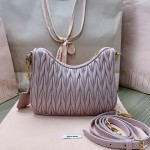 MIU MIU 5BH211 zippered satin and soft sheepskin pockets