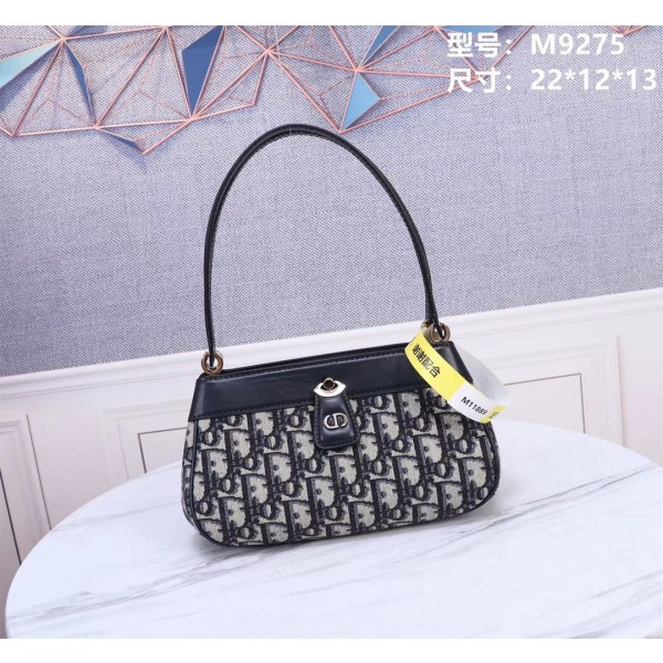 Dior KEY handbag 9275 # classic floral fabric with glossy cow leather