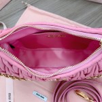 MIU MIU 5BH211 zippered satin and soft sheepskin pockets