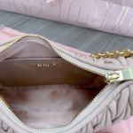 MIU MIU 5BH211 zippered satin and soft sheepskin pockets