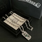 Croix Classic Skull Head Emerald Pendant