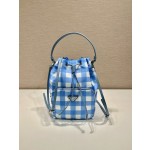 Prada 1BH038 Plaid Hardware Handbag
