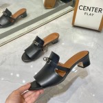 Hermes genuine leather outsole, combined with small square heels