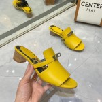 Hermes genuine leather outsole, combined with small square heels