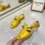 Hermes genuine leather outsole, combined with small square heels