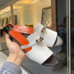 Hermes genuine leather outsole, combined with small square heels