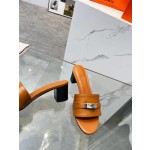 Hermes genuine leather outsole, combined with small square heels