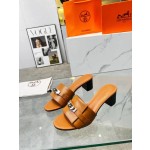 Hermes genuine leather outsole, combined with small square heels
