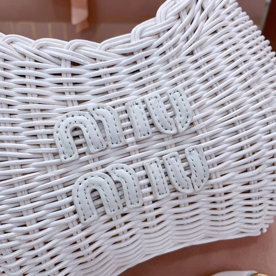 MIU MIU 5BC125, Summer Rural Vacation Style Woven Vegetable Lantern Bag