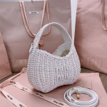 MIU MIU 5BC125, Summer Rural Vacation Style Woven Vegetable Lantern Bag