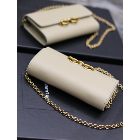 SAINT LAURENT LE MAILLON Plain grain cowhide chain bag model: 738109