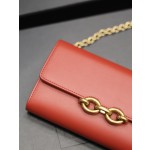 SAINT LAURENT LE MAILLON Plain grain cowhide chain bag model: 738109