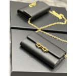 SAINT LAURENT LE MAILLON Plain grain cowhide chain bag model: 738109