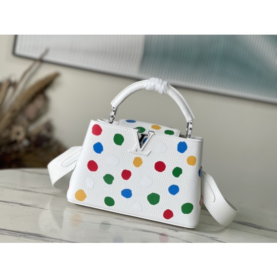 𝐋𝐎𝐔𝐈𝐒𝐕𝐔𝐈𝐓𝐓𝐎𝐍 M21637/48865 White Collaborated Colorful Dot Small Size x Kusama Yasunari Collaboration Series