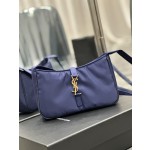 SAINT LAURENT Blue Gold Button with Black Edge Nylon Style Number: 657228