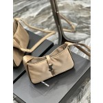 SAINT LAURENT Apricot Silver Button with Black Edge Nylon Model Number: 657228