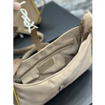 SAINT LAURENT Apricot White Button with Yellow Edge Nylon Model Number: 657228