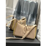 SAINT LAURENT Apricot White Button with Yellow Edge Nylon Model Number: 657228