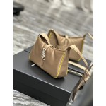 SAINT LAURENT Apricot White Button with Yellow Edge Nylon Model Number: 657228