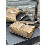 SAINT LAURENT Apricot White Button with Yellow Edge Nylon Model Number: 657228