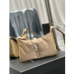 SAINT LAURENT Apricot White Button with Yellow Edge Nylon Model Number: 657228