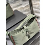 SAINT LAURENT Green Silver Button with Red Edge Nylon Model Number: 657228