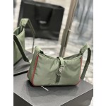 SAINT LAURENT Green Silver Button with Red Edge Nylon Model Number: 657228