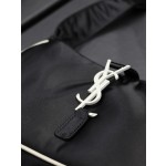 SAINT LAURENT Black White Button with White Edge Nylon Model Number: 657228