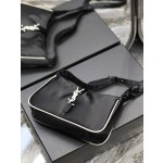 SAINT LAURENT Black White Button with White Edge Nylon Model Number: 657228