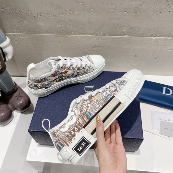 Dior letters, film, lace up casual shoes