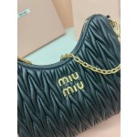 MIU MIU 5BH211 zippered satin and soft sheepskin pockets