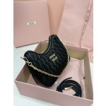 MIU MIU 5BH211 zippered satin and soft sheepskin pockets