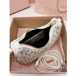 MIU MIU 5BH211 zippered satin and soft sheepskin pockets