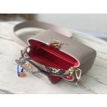 𝐋𝐎𝐔𝐈𝐒𝐕𝐔𝐈𝐓𝐓𝐎𝐍 N80931 Elephant Grey Red Inner Mini This Capuchines mini handbag