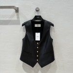 Celine Layered Artifact Leather Vest Coat
