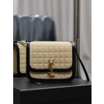 SAINT LAURENT apricot suede plaid with patent leather model: 635025