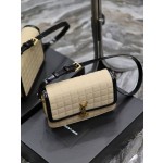 SAINT LAURENT apricot suede plaid with patent leather model: 634305